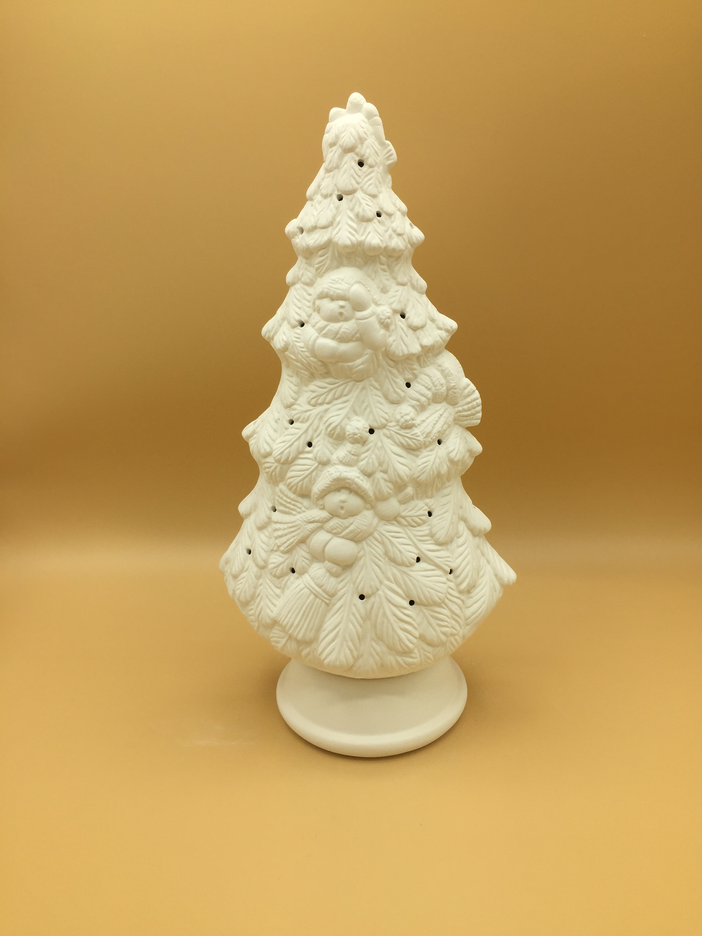 Ceramic Bisque~ Ready to Paint~ Extra Small Christmas Ornament with Church  scene 
